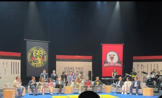 Griffin Santopietro attended interview with Cobra Kai crew team
