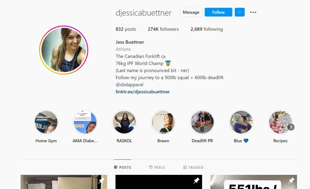 Jessica Buettner's Instagram profile