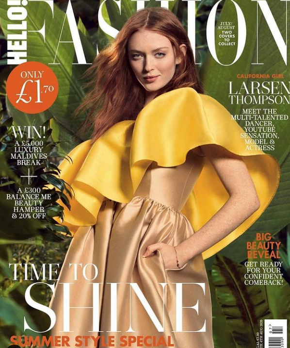 Larsen Thompson appeared on the cover page of Fashion magazine
