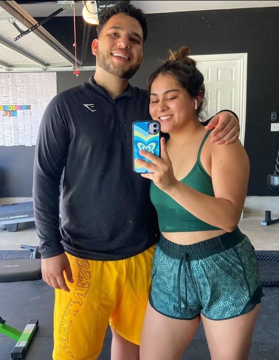 MakeupByPita at a Gym with her husband