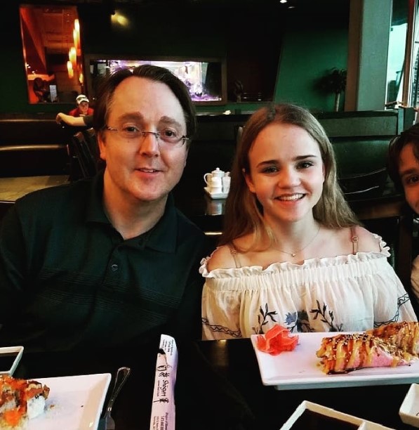 Megan Stott and her father