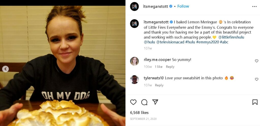 Megan Stott's Instagram post