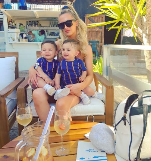 Michaella with her twin sons