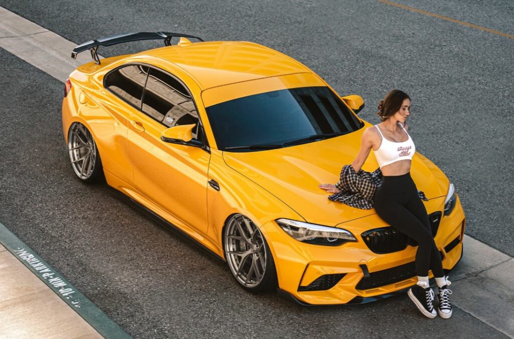 Natalie with her car