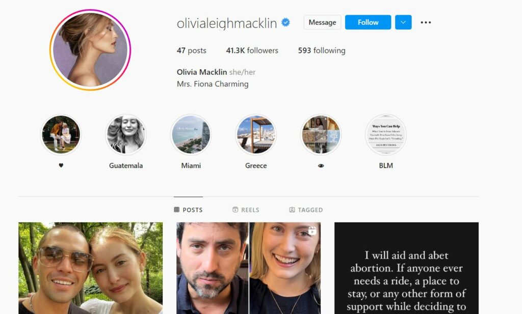 Olivia Macklin's Instagram profile