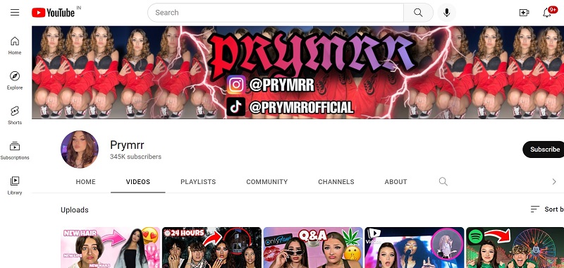 Prymrr's YouTube channel