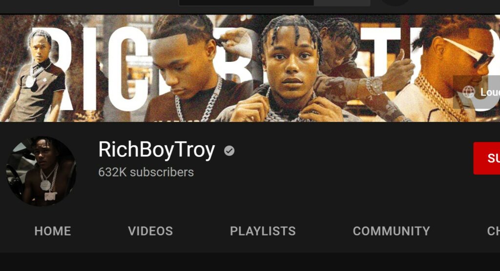 Richboy Troy's YouTube channel