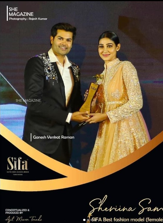 Sheriina Sam received SIFA Best fashion Model Award in December 2019