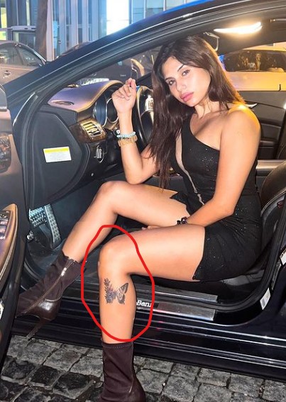 Taniya Chatterjee inked tattoo on her leg