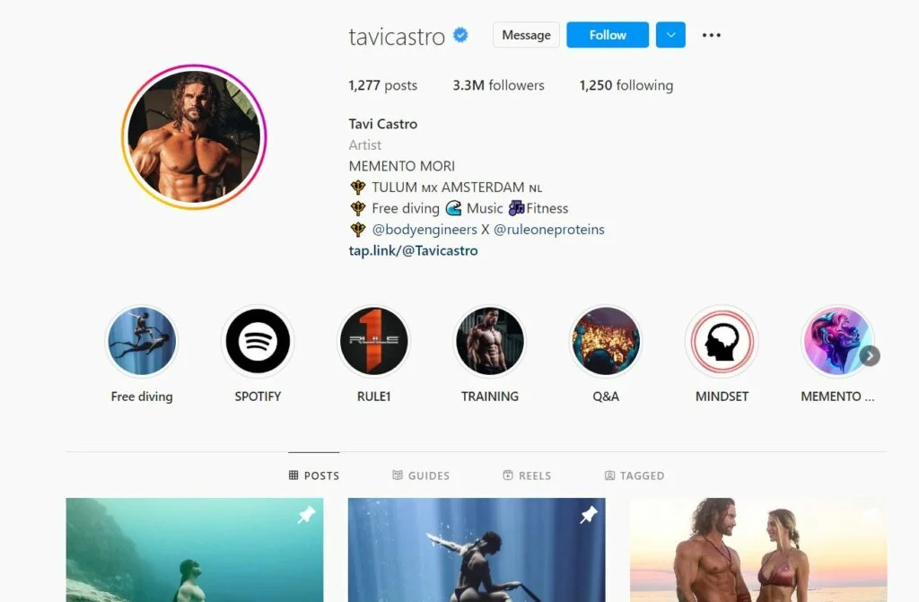 Tavi Castro's Instagram profile