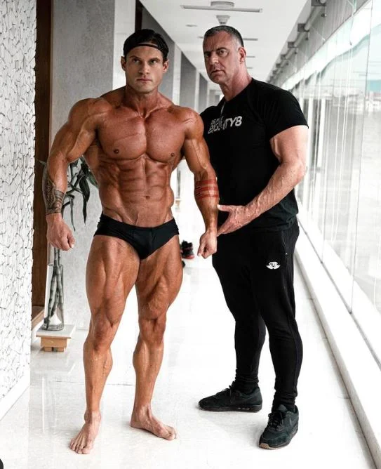 Tavi with his bodybuilder mentor Berry de Mey