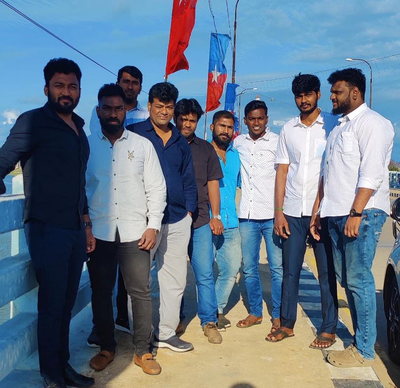 Vikraman with his friends