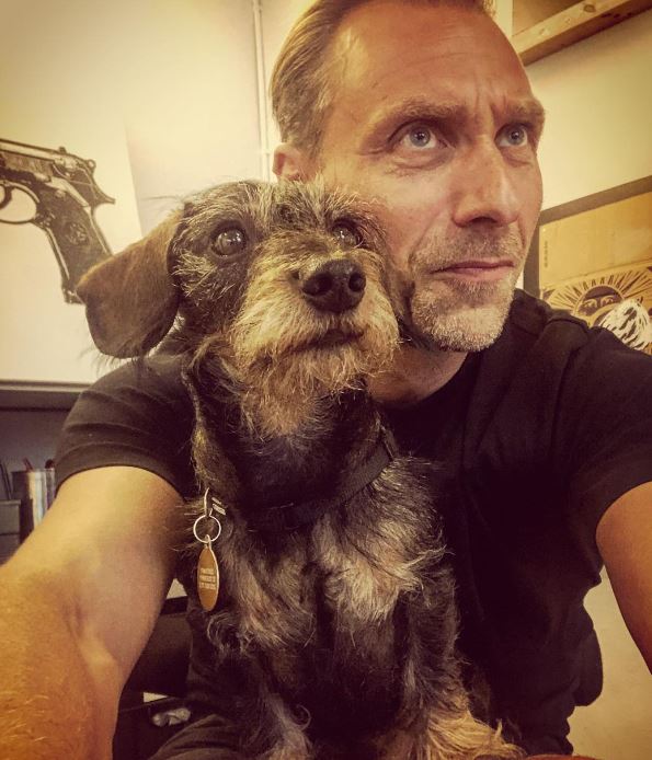 Alexandre with his dog