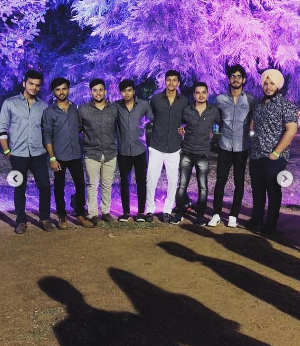 An old picture of Rishabh with his friends