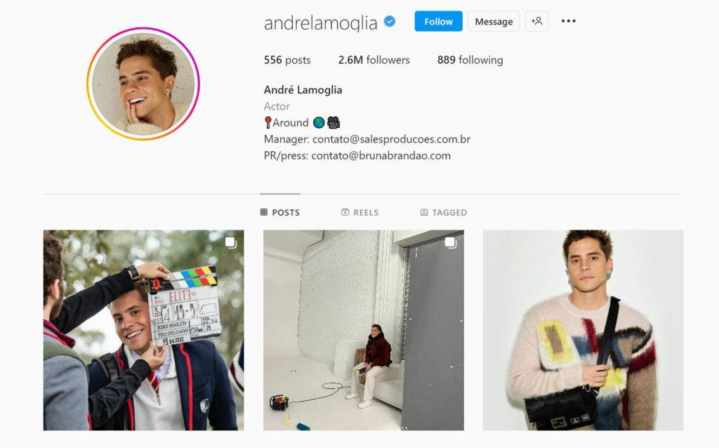 Andre Lamoglia's Instagram profile
