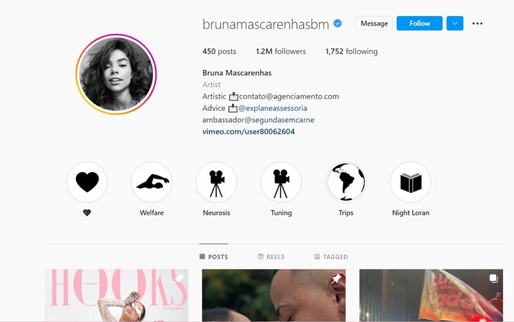 Bruna Mascarenhas's Instagram profile