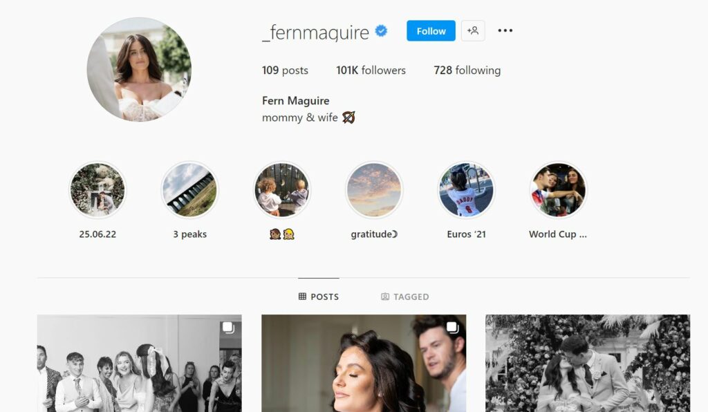 Fern Hawkins's Instagram profile