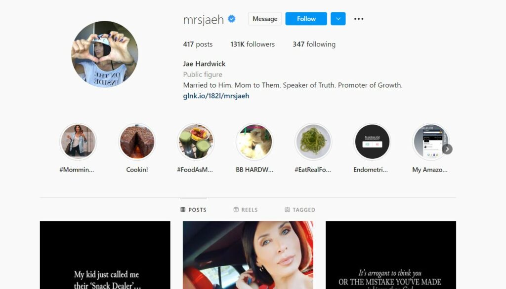 Jennifer Pfautch's Instagram profile