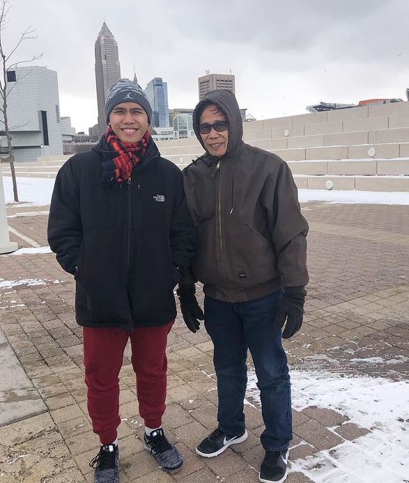 Jimboy Pastursn with his father