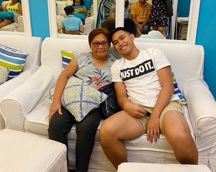 Jimboy Pastursn with his mother