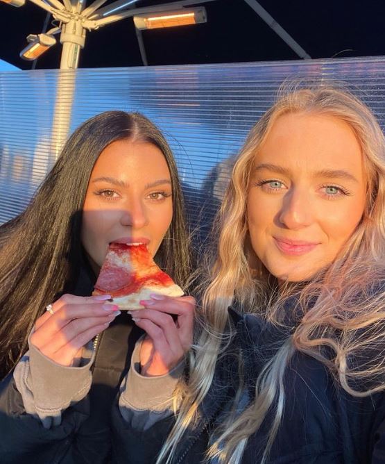 Leah Louvaine with her friend