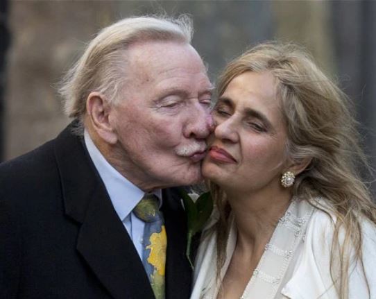 Leslie Phillips and his wife Zara Carr