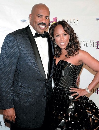 Mary Lee Harvey's ex-partner Steve Harvey with his present wife Marjorie Bridges