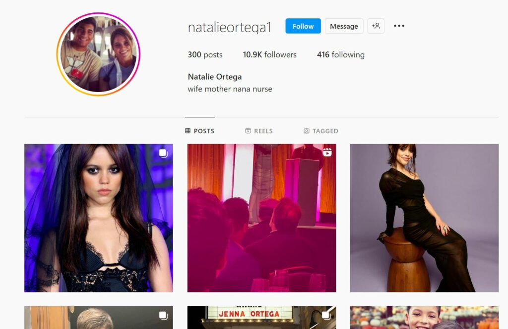 Natalie Ortega's Instagram profile