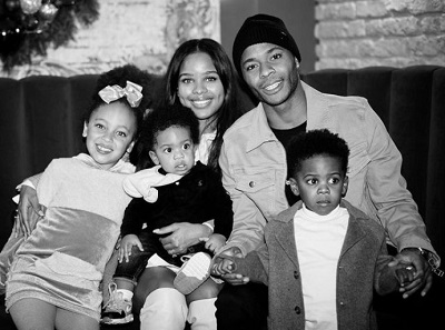 Paige Milian with her husband Raheem Shaquille Sterling and kids