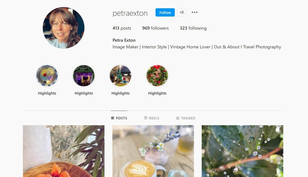 Petra Exton's Instagram profile