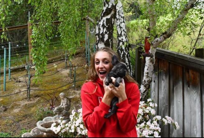 Sienna with her dog
