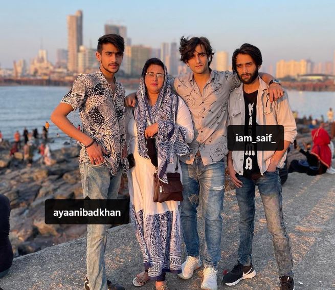 Zayn Ibad with his mother and brothers Ayaan Ibad Khan & Saif Khan