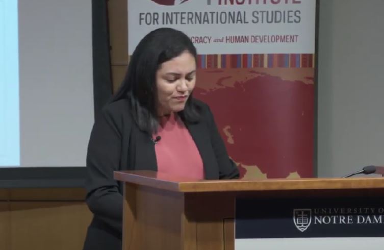 Abigail Cordova during her lecture