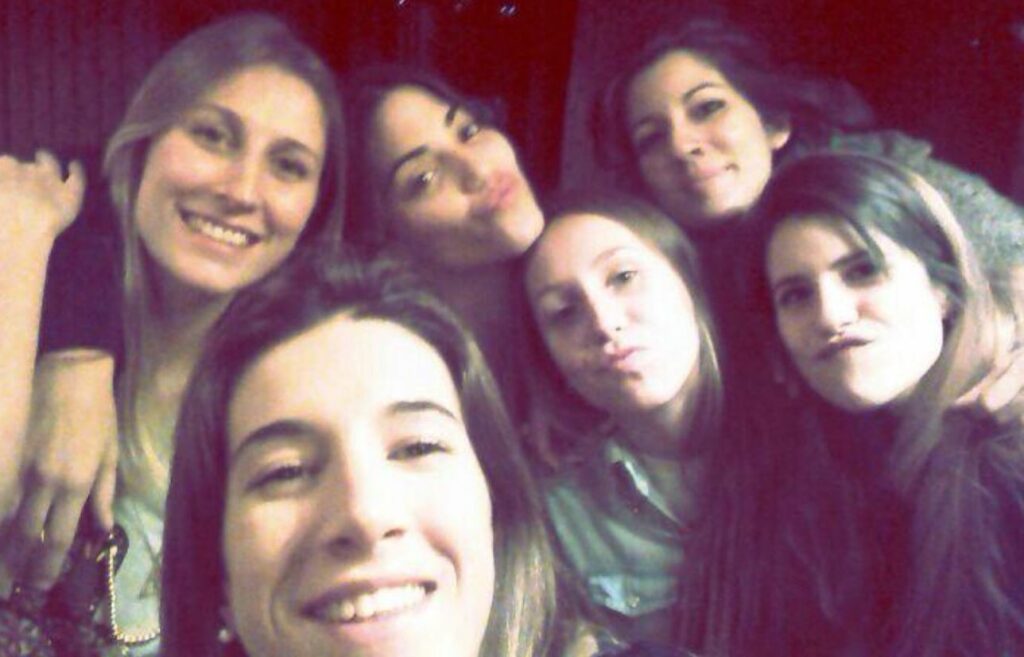 An old image of Agustina Bascerano with her friends