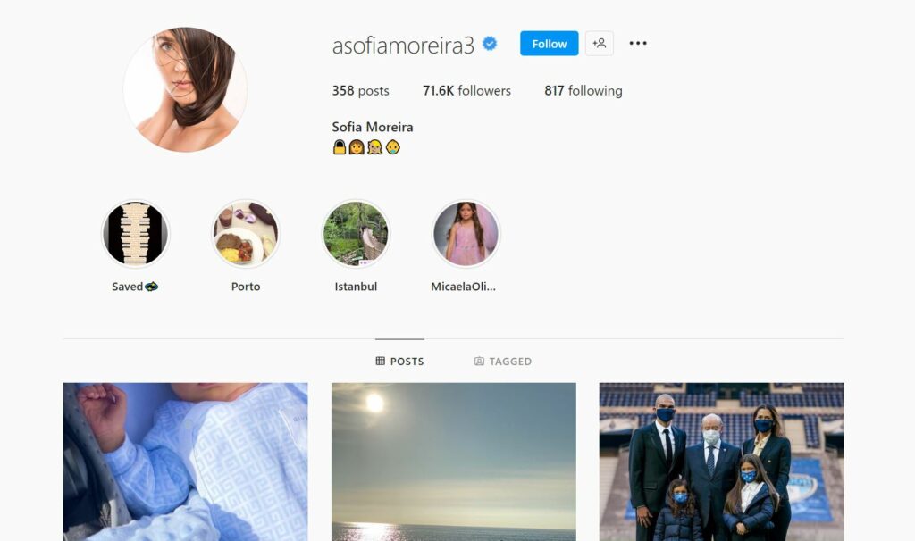 Ana Sofia Moreira's Instagram profile
