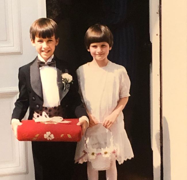 Childhood image of Marti Cummings with their friend Sophie McCarthy