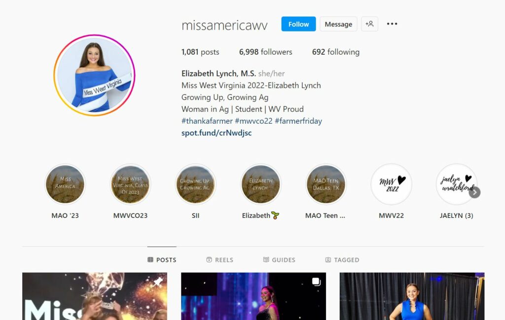 Elizabeth Lynch's Instagram profile