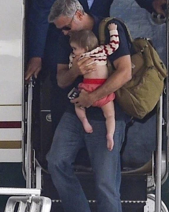 Ella Clooney with her dad George Clooney