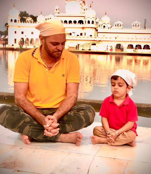 Gurchet Chitarkar with his grandson