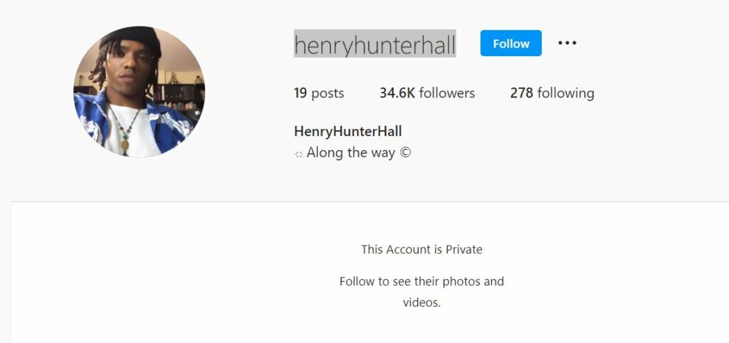 Henry Hunter Hall's Instagram profile