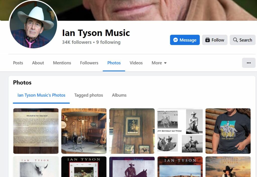 Ian Tyson's Facebook profile