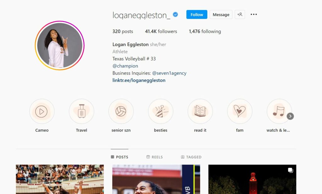 Logan Eggleston's Inatsgram profile
