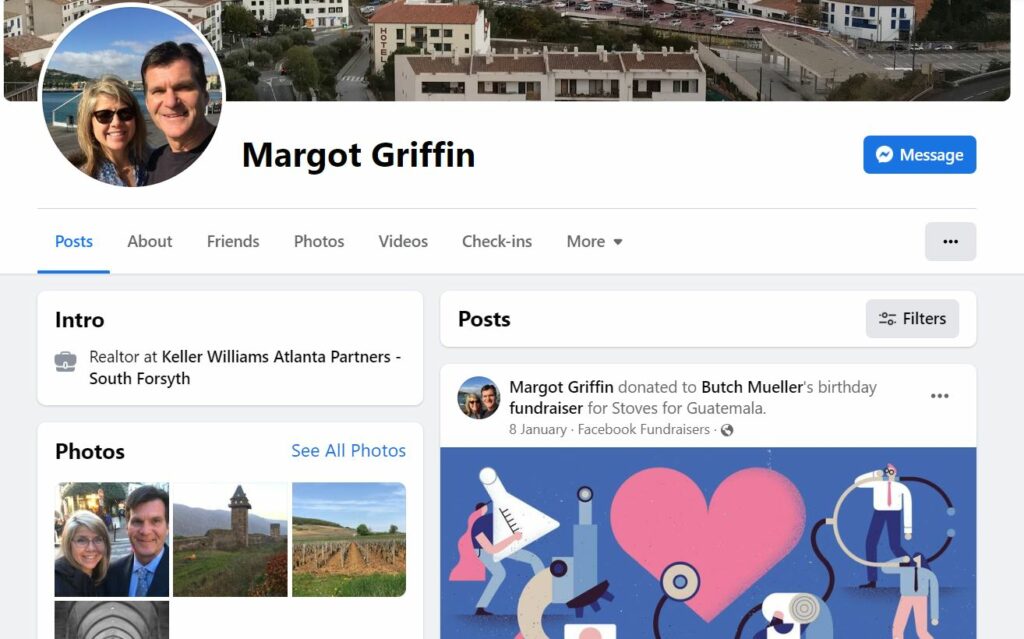 Margot Griffin's Facebook profile