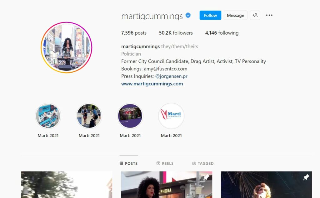 Marti Cummings Instagram profile