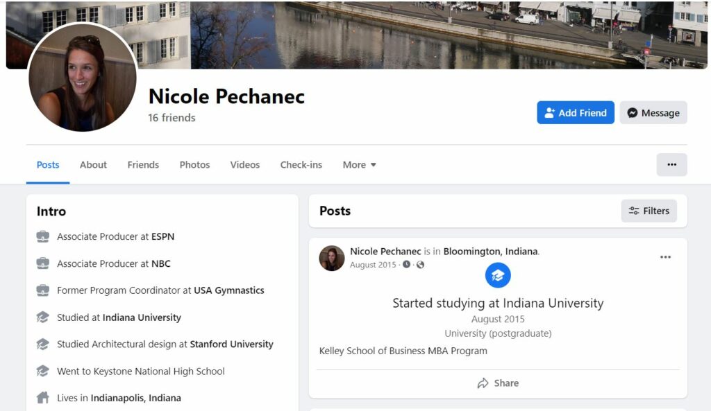 Nicole Pechanec's Facebook profile