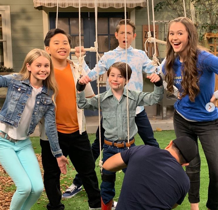 Paxton Booth with his friends