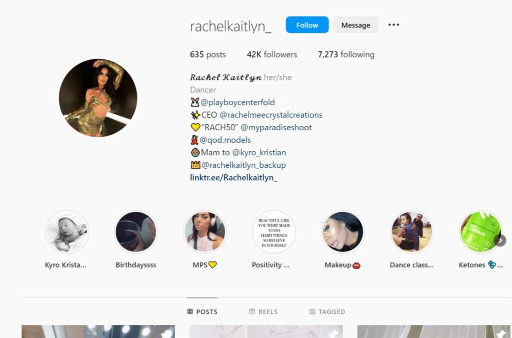 Rachel Kaitlyn's Instagram profile