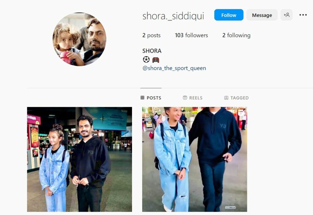 Shora Siddiqui's Instagram profile
