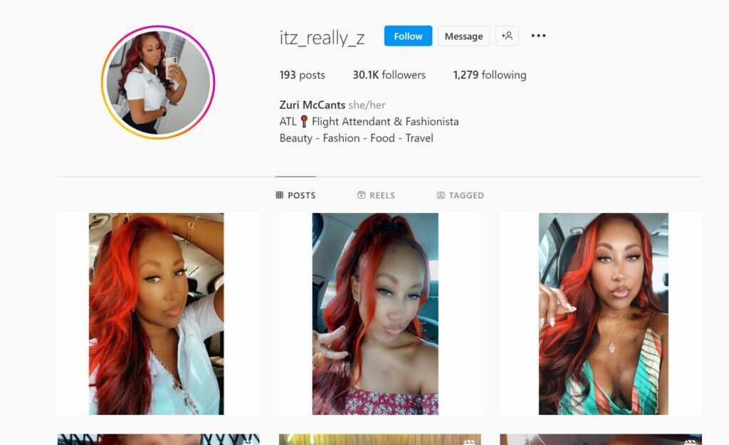 Surata Zuri McCants's Instagram profile