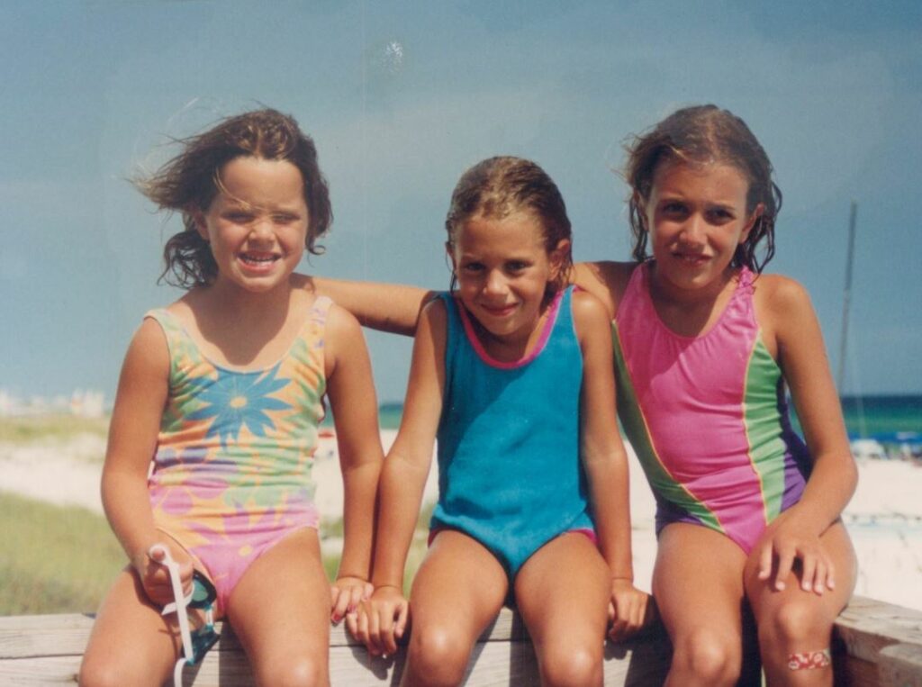 A childhood image of Julie Radford and her sisters Elizabeth Terrell and Christine Terrell